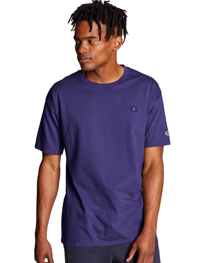 Champion Mens T-Shirt NZ - Classic Jersey Purple ( 9423-GYBJN )